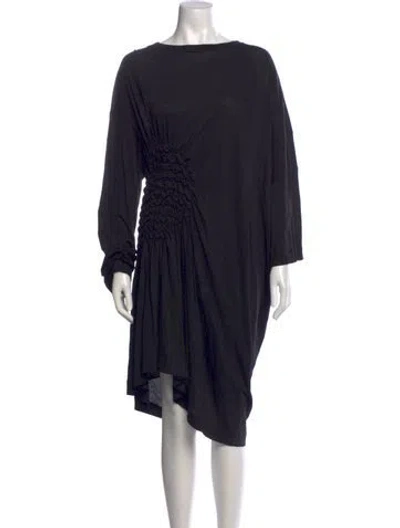 Pre-owned Dries Van Noten Bateau Neckline Mini Dress In Blue