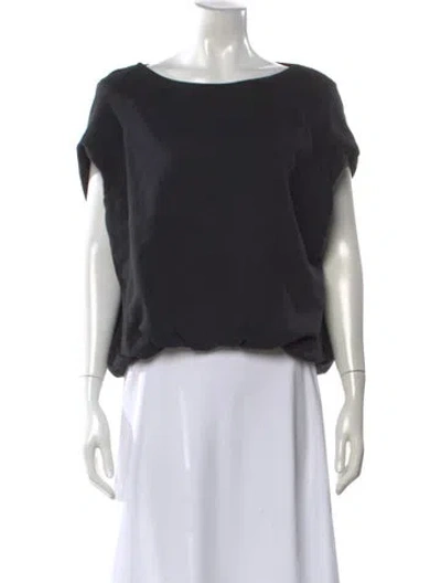 Pre-owned Dries Van Noten Bateau Neckline Short Sleeve Top In Black