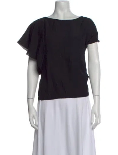 Pre-owned Dries Van Noten Bateau Neckline Short Sleeve T-shirt In Black