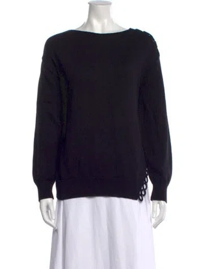 Pre-owned Dries Van Noten Bateau Neckline Sweater In Black