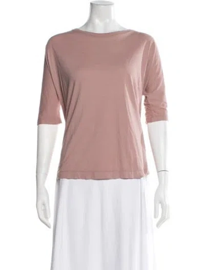 Pre-owned Dries Van Noten Bateau Neckline Three-quarter Sleeve T-shirt In Pink