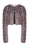 Dries Van Noten Bea Beaded Jacquard Bolero In Multicoloured