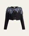 Dries Van Noten Sequined Cropped Wool-blend Jacket In Black