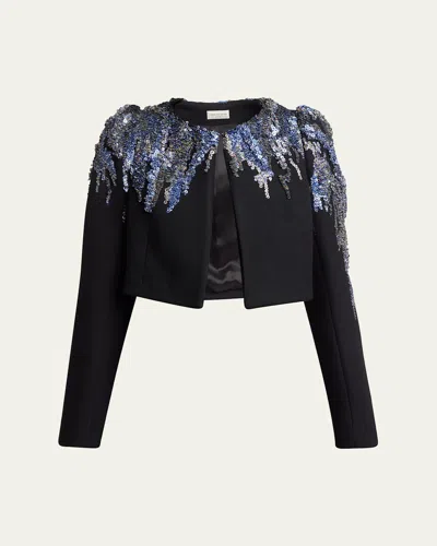 DRIES VAN NOTEN BEA SEQUINED CROPPED WOOL JACKET