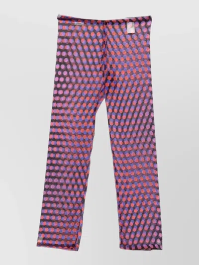 Dries Van Noten Beachwear Wide Leg Sheer Polka Dots In Purple