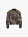 Dries Van Noten Mens Brown Bead-embellished Abstract-pattern Regular-fit Woven Bomber Jacket In Brown