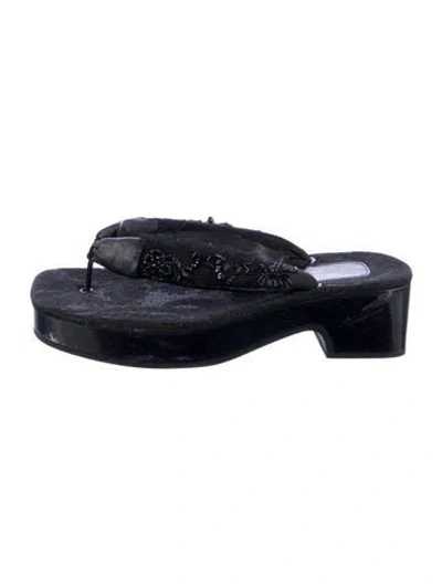 Pre-owned Dries Van Noten Beaded Accents Flip Flops In Blue