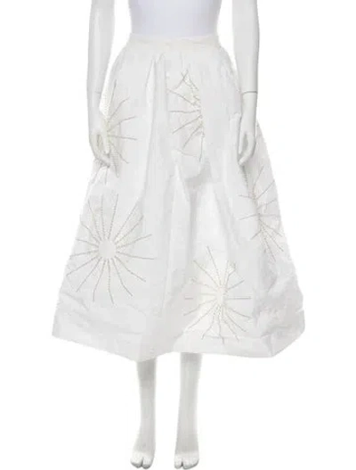 Pre-owned Dries Van Noten Beaded Accents Long Skirt In White