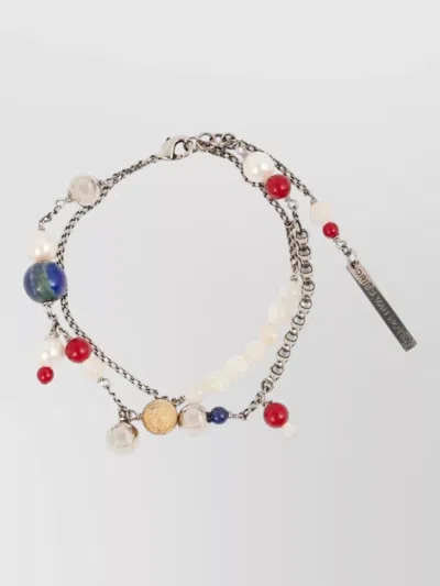 Dries Van Noten Beaded Bracelet Natural Stone Pearls Chain