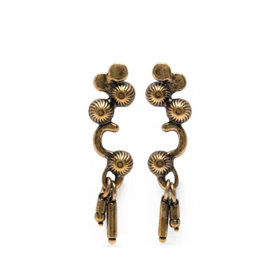 Dries Van Noten Beaded Drop Earrings In Gold