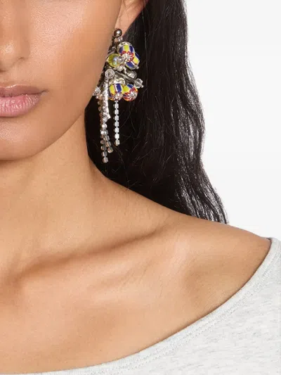Dries Van Noten Beaded Earrings In Pink