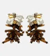 Dries Van Noten Beaded Earrings In Brown