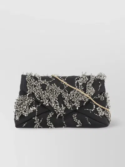 Dries Van Noten Beaded Embellished Shoulder Bag In Black