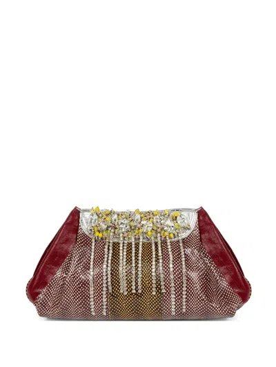 Dries Van Noten Beaded Leather Crossbody Bag In Multi
