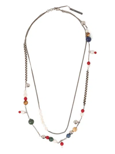 Dries Van Noten Beaded Necklace In Metallic