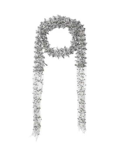 Dries Van Noten Beaded Necklace In Silver