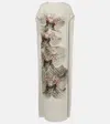 Dries Van Noten Beaded Printed Silk Georgette Gown In White