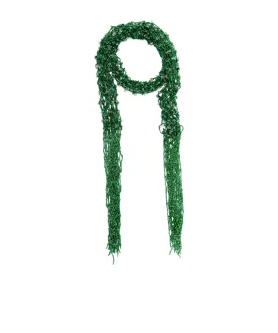 Dries Van Noten Beaded Scarf In Green