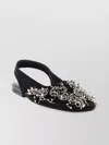Dries Van Noten Black Embellished Mesh Slingback Ballerina Flats