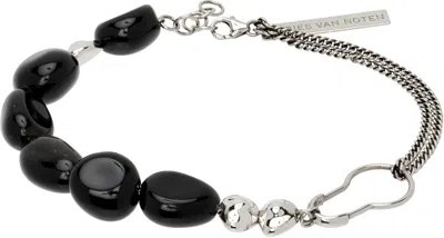 Dries Van Noten Beaded Stone Bracelet In Black