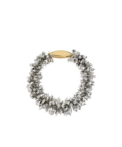 Dries Van Noten Beaded-texture Necklace In Silver