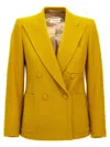 Dries Van Noten 'blazer Double-breasted Tailored Structured Shoulders' In Yellow