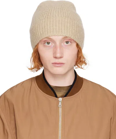 Dries Van Noten Beige Alpaca & Merino Wool Beanie In 4 Natural