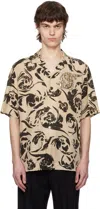 Dries Van Noten Beige & Black Appliqué Shirt In 900 Black