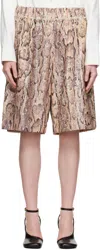 Dries Van Noten Pomy Sequined Snake-print Cotton Poplin Wide-leg Shorts In 403 Lilac