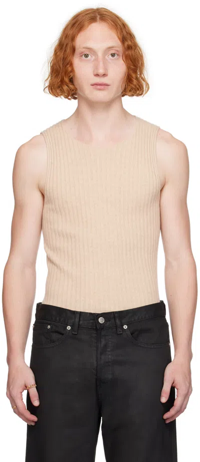 Dries Van Noten Beige Cashmere Tank Top In 4 Natural
