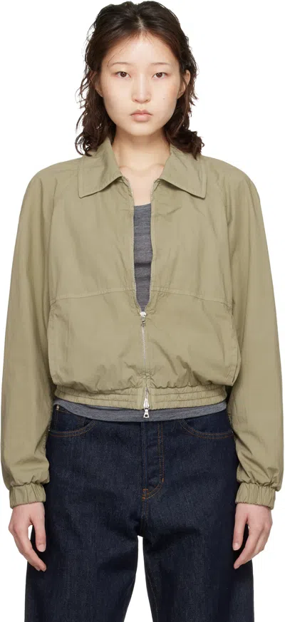 Dries Van Noten Beige Cotton Jacket In Green