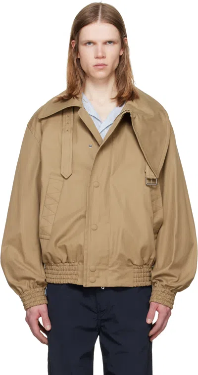 Dries Van Noten Beige Cotton Jacket In Brown