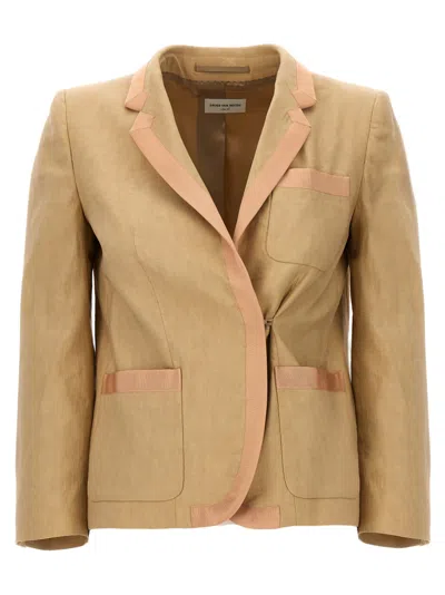 DRIES VAN NOTEN BEIGE DOUBLE-BREASTED BLAZER