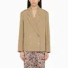 DRIES VAN NOTEN DRIES VAN NOTEN BEIGE DOUBLE-BREASTED COTTON JACKET WOMEN