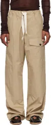 Dries Van Noten Cotton Trousers With Elastic Waistband And Pockets In 103 Beige