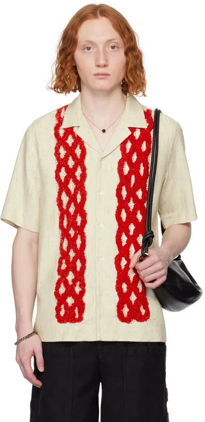Dries Van Noten Beige Fil Coupé Shirt In Ecru (5)