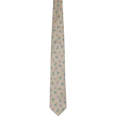 Dries Van Noten Beige Floral Tie
