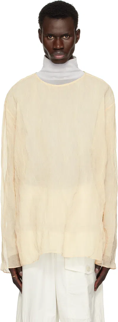 Dries Van Noten Beige Long Sleeve Top In Natural 4