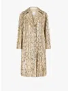 Dries Van Noten Ricca Python-print Sequin-embellished Coat In Beige