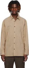 Dries Van Noten Beige Loose Cotton Shirt In 101 Sand