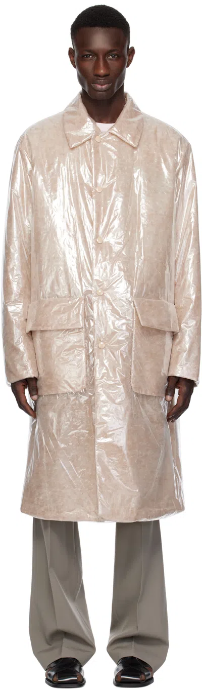 Dries Van Noten Beige Loose Fit Mac Coat In Transparent 10