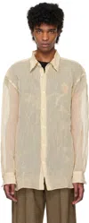 Dries Van Noten Beige Metallic Thread Shirt In Natural 4