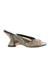 Dries Van Noten Snake-print Leather Wedge Sandals In Multicolor