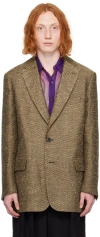 Dries Van Noten Beige Notched Lapel Blazer In 4 Natural