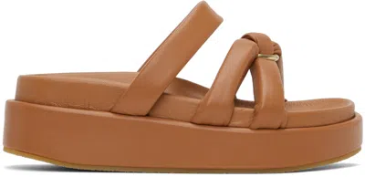 Dries Van Noten Leather Slides In 103 Beige
