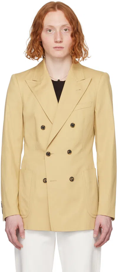 Dries Van Noten Beige Peaked Blazer In 103 Beige