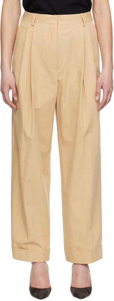 Dries Van Noten Beige Pleated Trousers In 103 Beige