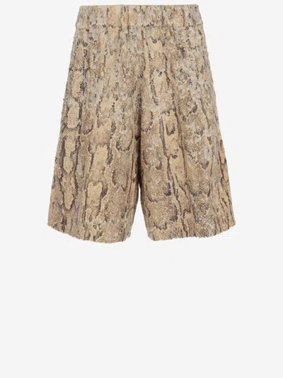 DRIES VAN NOTEN BEIGE SEQUINNED SHORTS