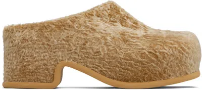 Dries Van Noten Beige Shearling Slip-on Loafers In 102 Camel
