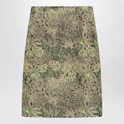 Dries Van Noten Beige Skirt With Floral Jacquard Pattern In Neutral